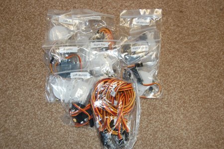 Mini Avanti Sebat Jet 140 servo and lead set MG/Digital servos