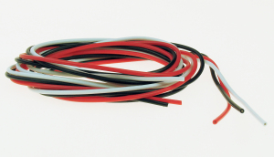 SILICONE WIRE 24SWG (WHITE/BLK/RED) 1MT - Click Image to Close