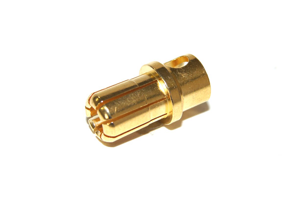 8mm Hacker male gold connector x 1 only - Click Image to Close